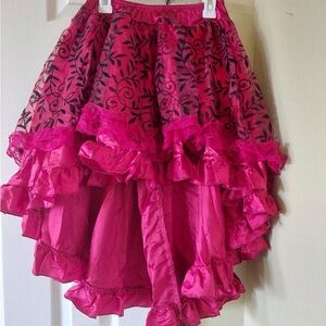 Fuchsia Ruffled High-Low Skirt - Womens